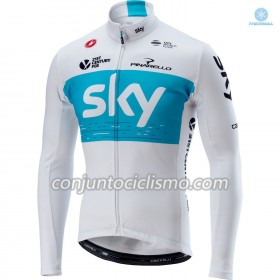 Conjunto Maillot + Culotte largo con tirantes Invierno Termico 2018 Team Sky N001